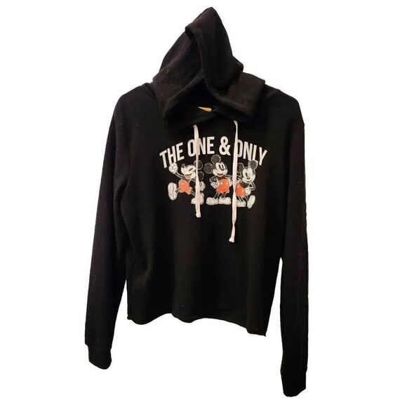 Disney Tops - Disney “The One & Only” Mickey Mouse Woman’s Black Supper Soft Hoodie~ Size XLar